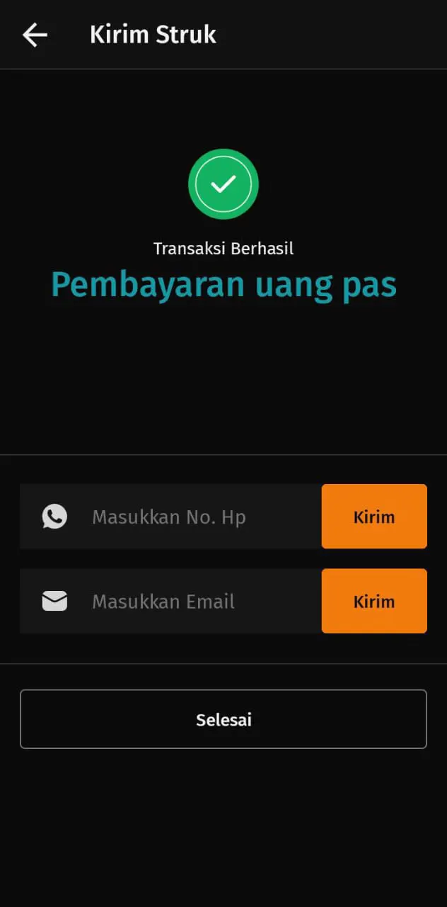 Cara mengirim struk pembayaran